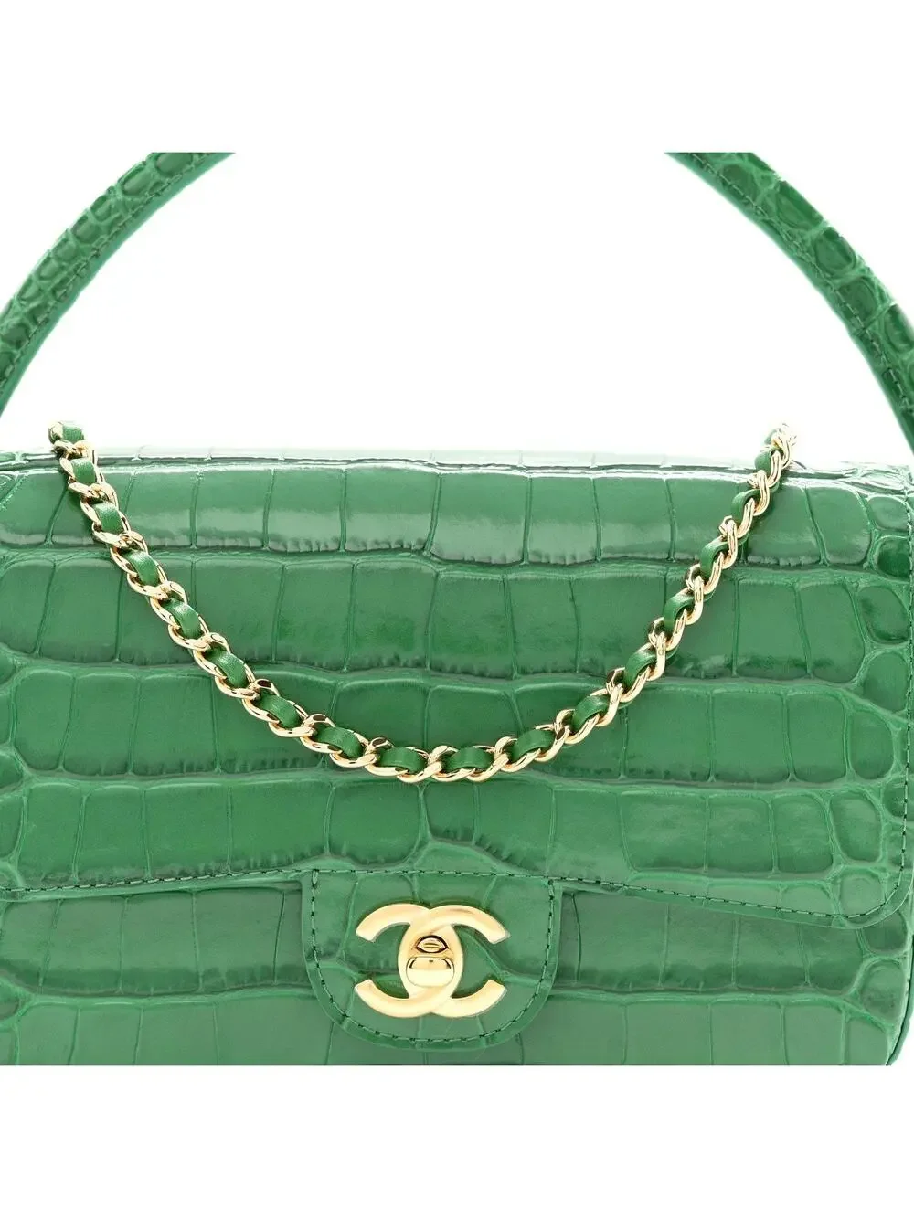 Chanel Calfskin Crocodile Embossed Turn #359251C72B